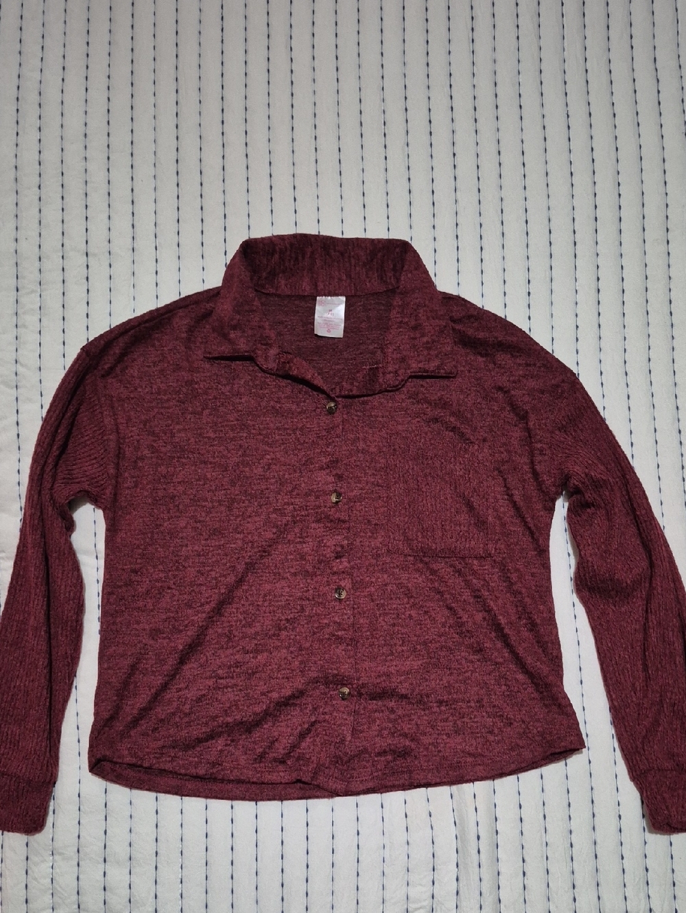 🌼Free w/purchase - Maroon Knit Button-Up Sweater Top
